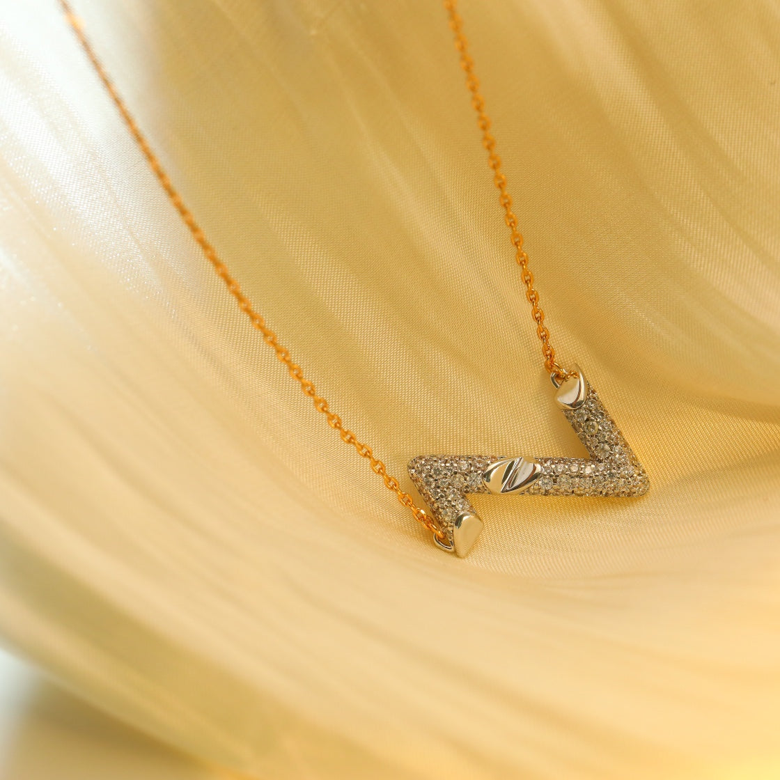 [Baslove] VOLT SILBER DIAMANT ANHÄNGER HALSKETTE