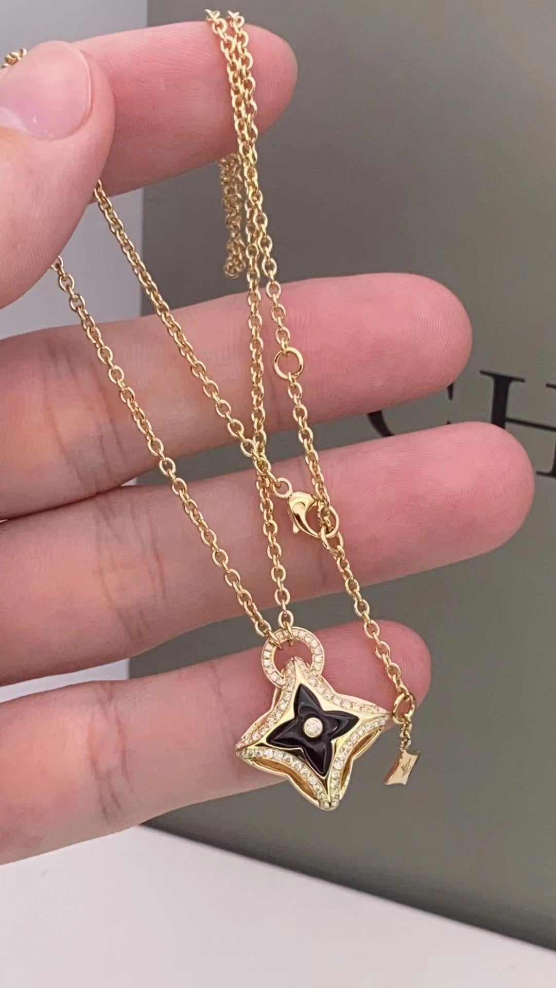[Baslove]Stern Anhänger Roségold Diamant Halskette