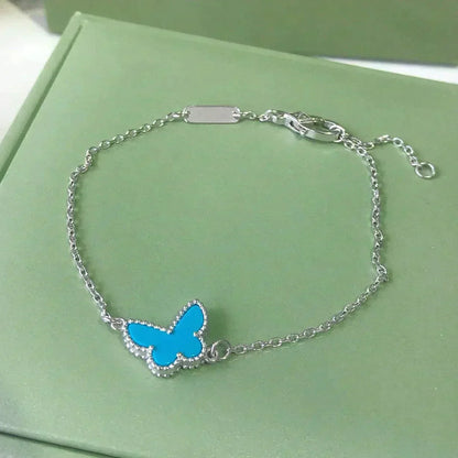 [Baslove] SCHMETTERLING TÜRKIS SCHMETTERLING ARMBAND SILBER