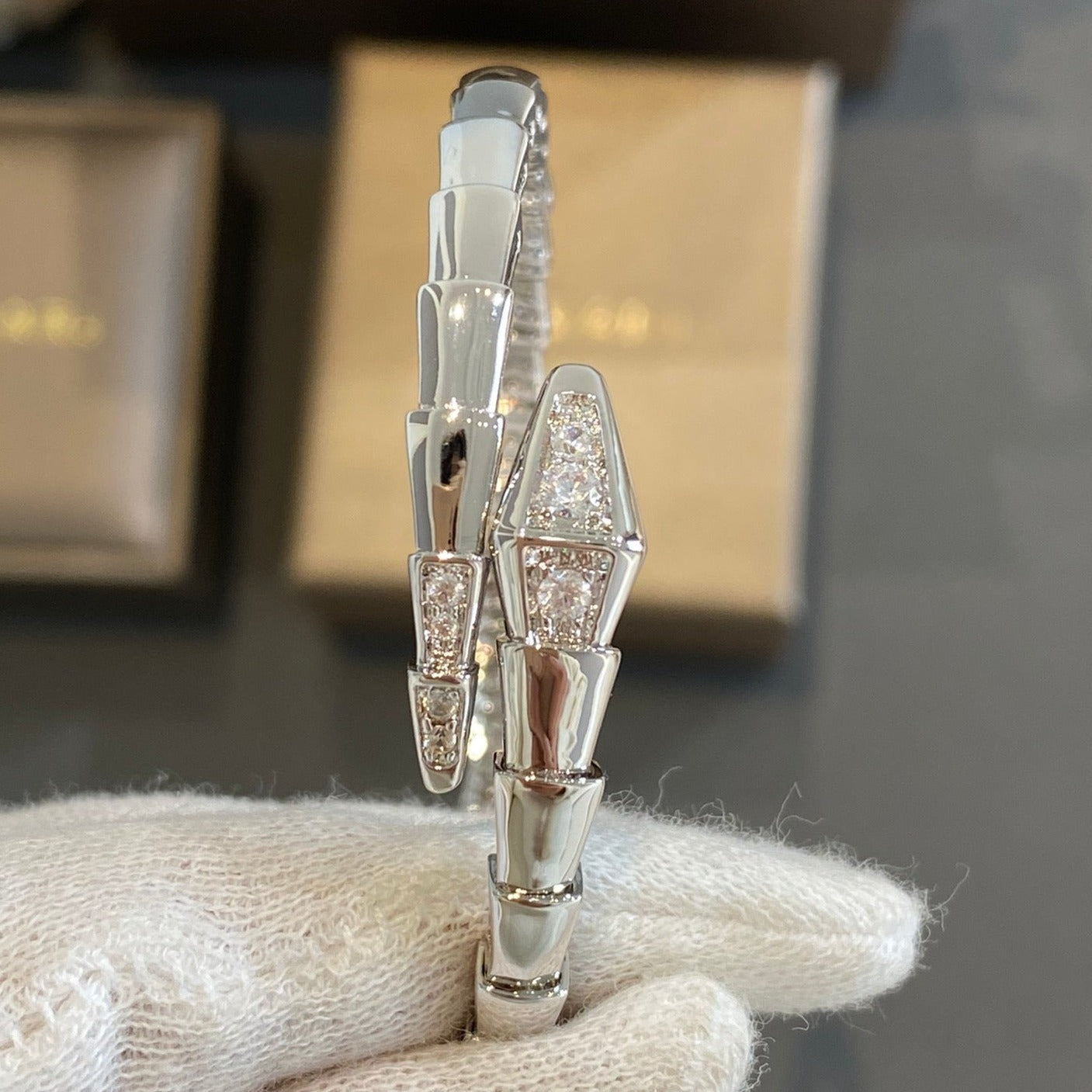[Baslove]SERPENTI ARMBAND DIAMANTEN SILBER