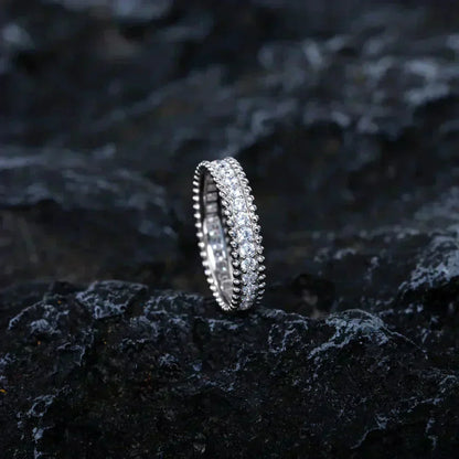 [Baslove] PERLEE DIAMANT SILBERRING