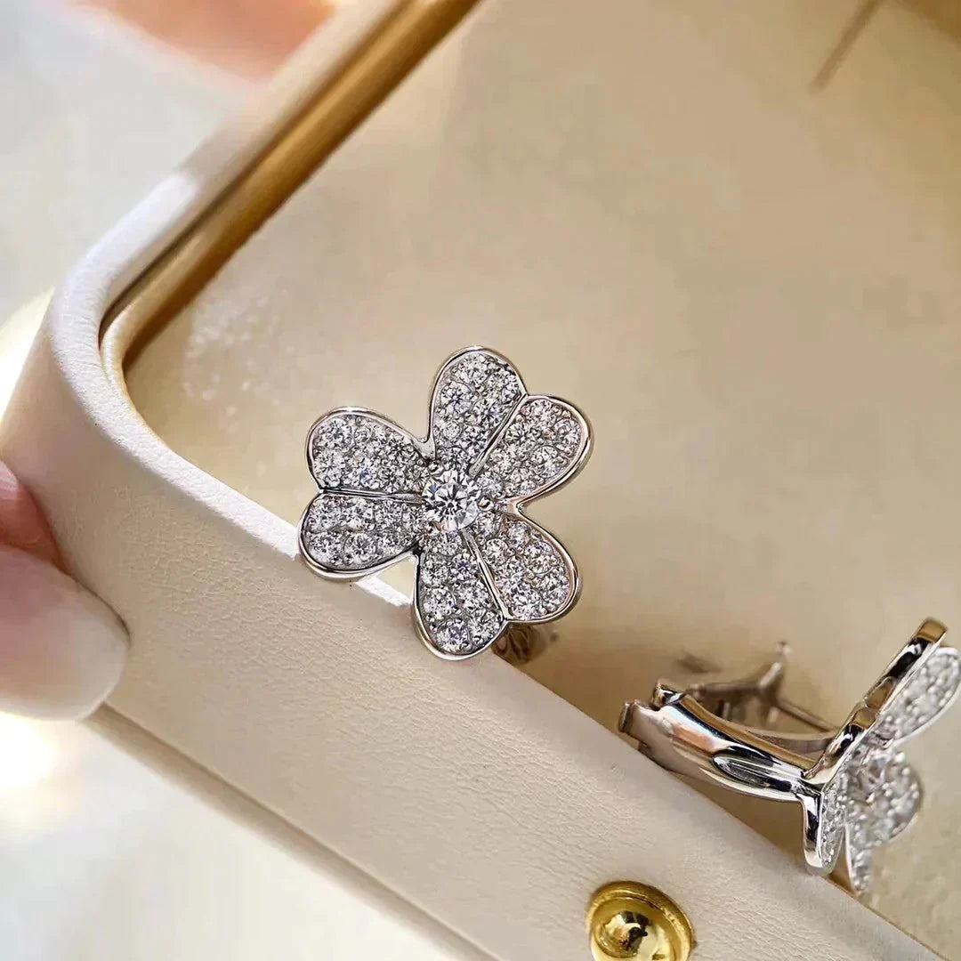 [Baslove]CLOVER COMOS DIAMANT OHRRINGE SILBER
