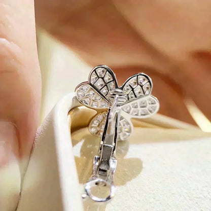 [Baslove]CLOVER COMOS DIAMANT OHRRINGE SILBER