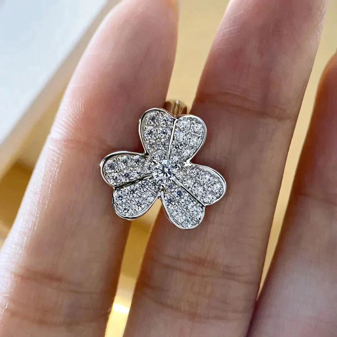 [Baslove]CLOVER COMOS DIAMANT OHRRINGE SILBER