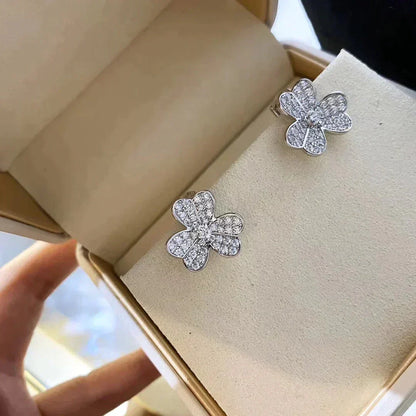 [Baslove]CLOVER COMOS DIAMANT OHRRINGE SILBER