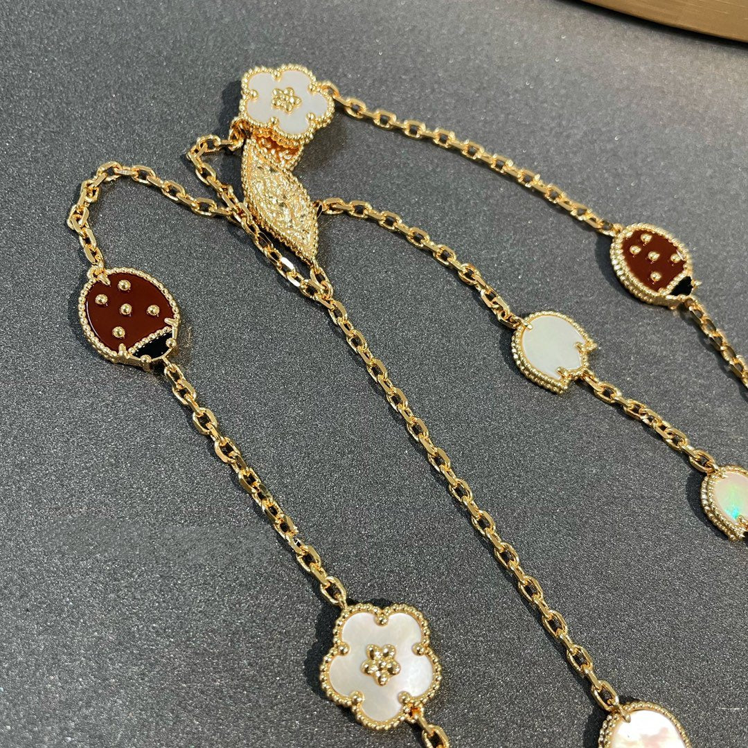 [Violet JW]LUCKY SPRING 15 MOTIFS GOLD NECKLACE