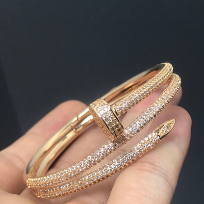 [Baslove]JUSTE ブレスレット 3.5MM ダブルロウ ダイヤモンド