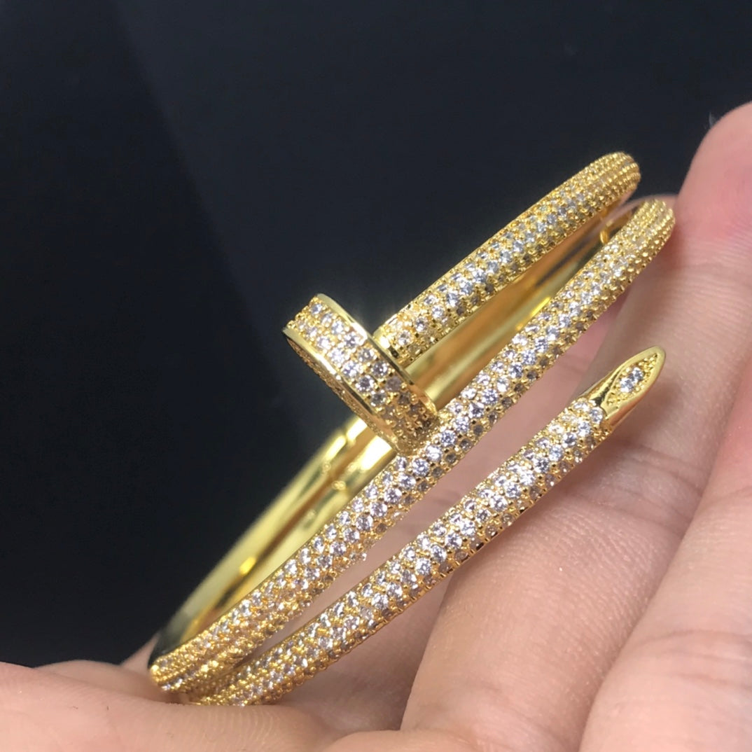 [Baslove]JUSTE ブレスレット 3.5MM ダブルロウ ダイヤモンド