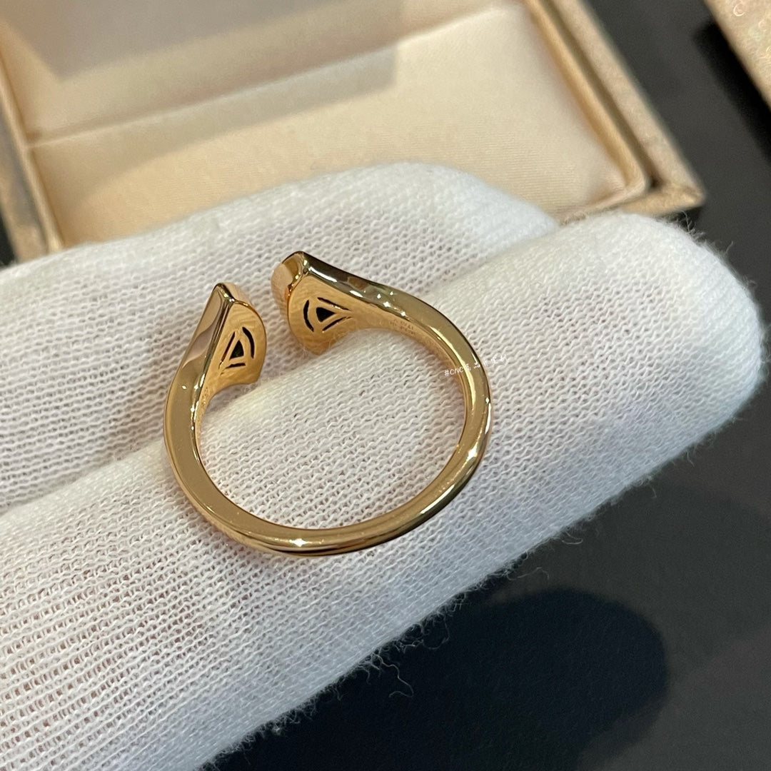 [Baslove] OFFENER RING AUS MALACHIT UND DIAMANT