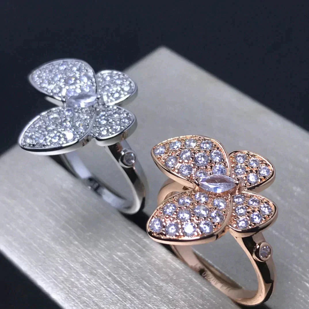 [Baslove] SCHMETTERLINGS-ROSAGOLD-DIAMANTRING