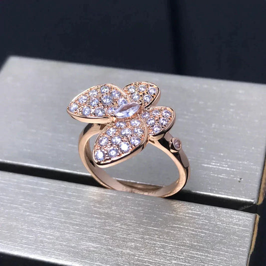 [Baslove] SCHMETTERLINGS-ROSAGOLD-DIAMANTRING