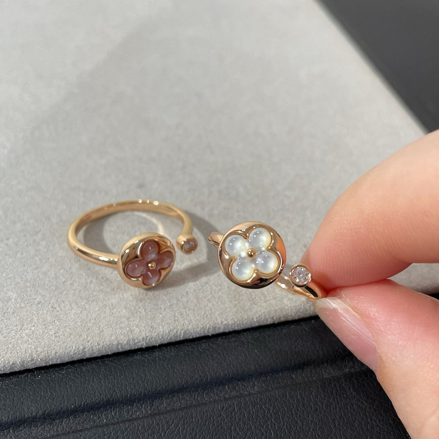 [Baslove]SUN 1 DIAMANT ROSA MOP RING