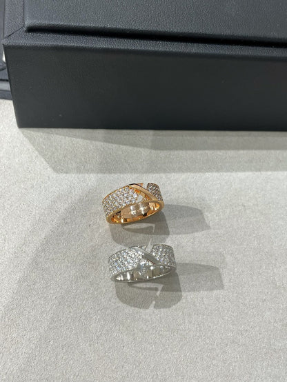 [Baslove] LIENS EVIDENCE RING AUS ROTGOLD MIT DIAMANTEN