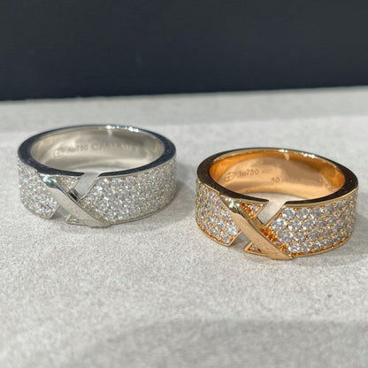 [Baslove] LIENS EVIDENCE RING AUS ROTGOLD MIT DIAMANTEN