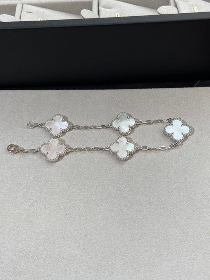 [Violet JW]CLOVER SILVER MOP 5 MOTIF BRACELET