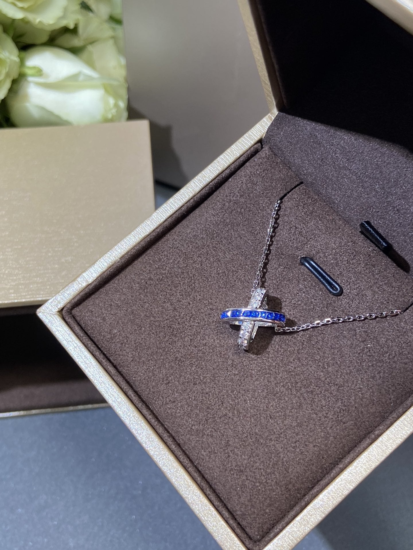 [Baslove] LIENS DIAMANT SILBER HALSKETTE
