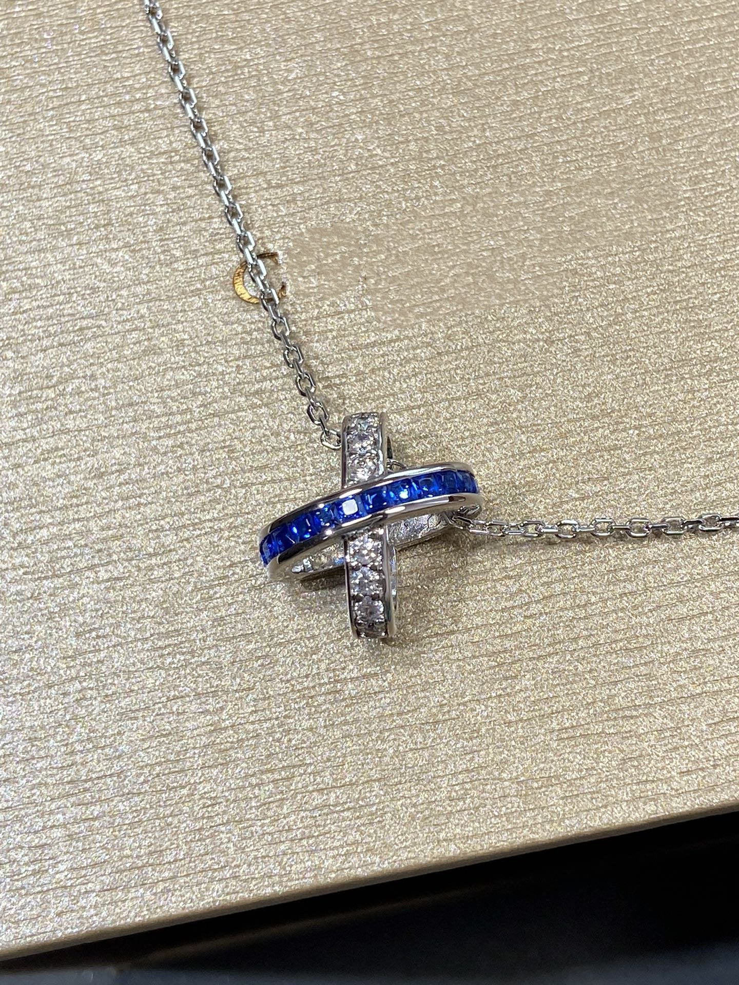 [Baslove] LIENS DIAMANT SILBER HALSKETTE