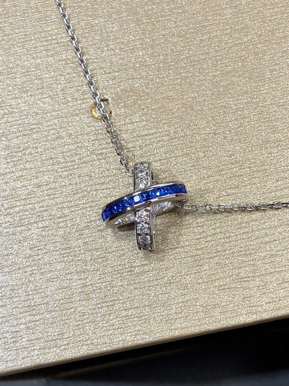 [Baslove] LIENS DIAMANT SILBER HALSKETTE