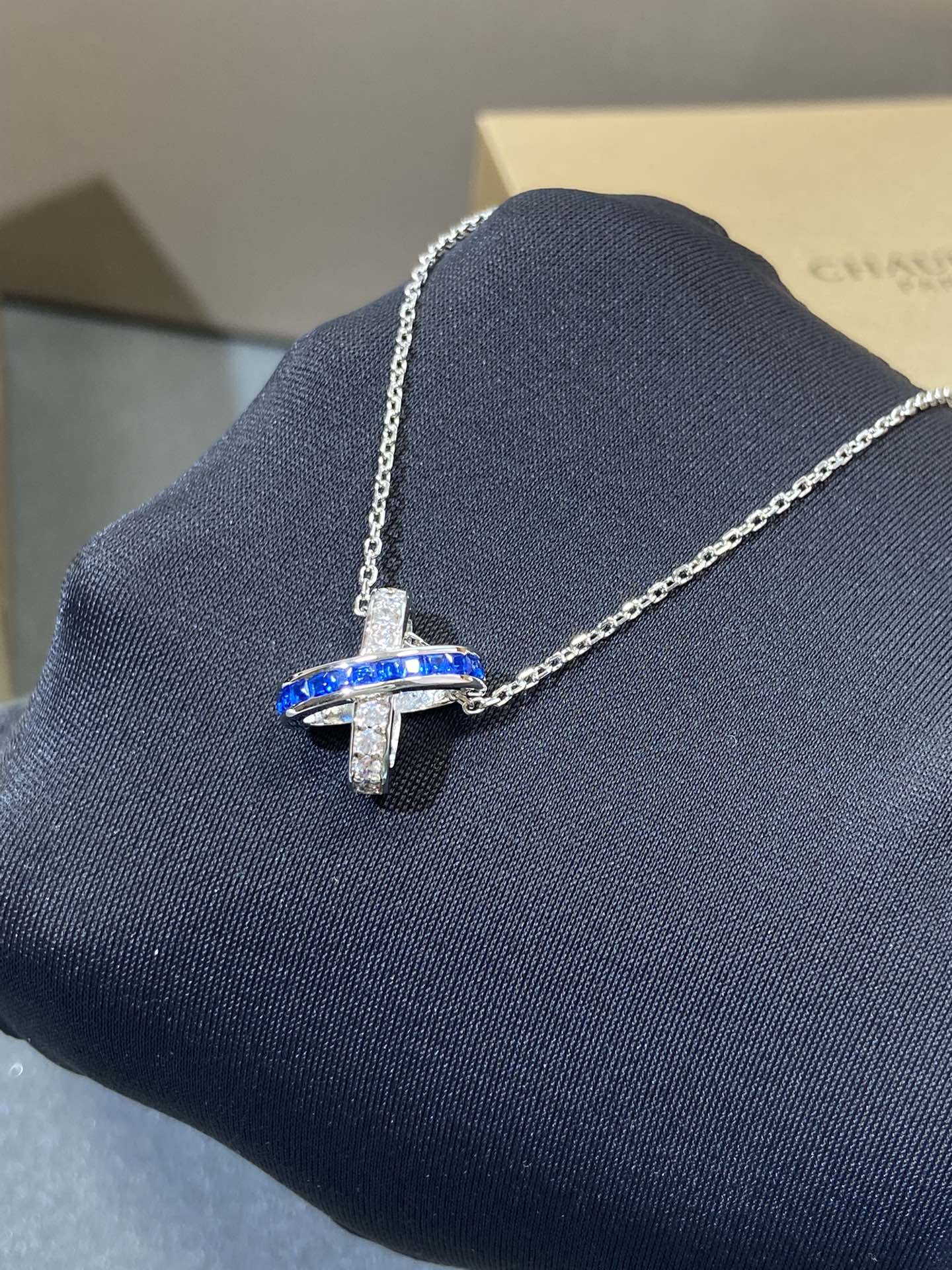 [Baslove] LIENS DIAMANT SILBER HALSKETTE