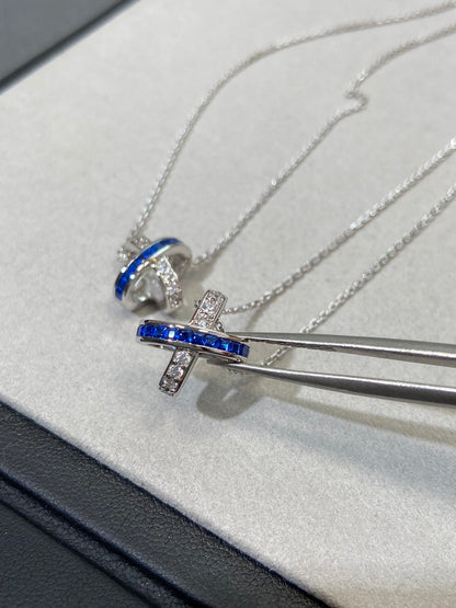 [Baslove] LIENS DIAMANT SILBER HALSKETTE