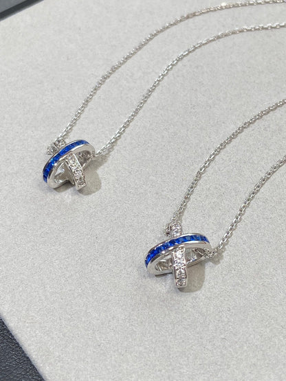 [Baslove] LIENS DIAMANT SILBER HALSKETTE