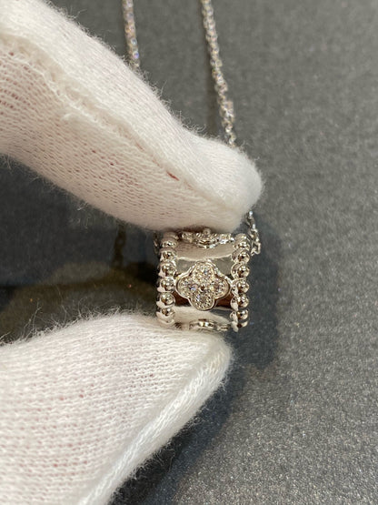 [Baslove]Perle Anhänger Silber Diamant Halskette 