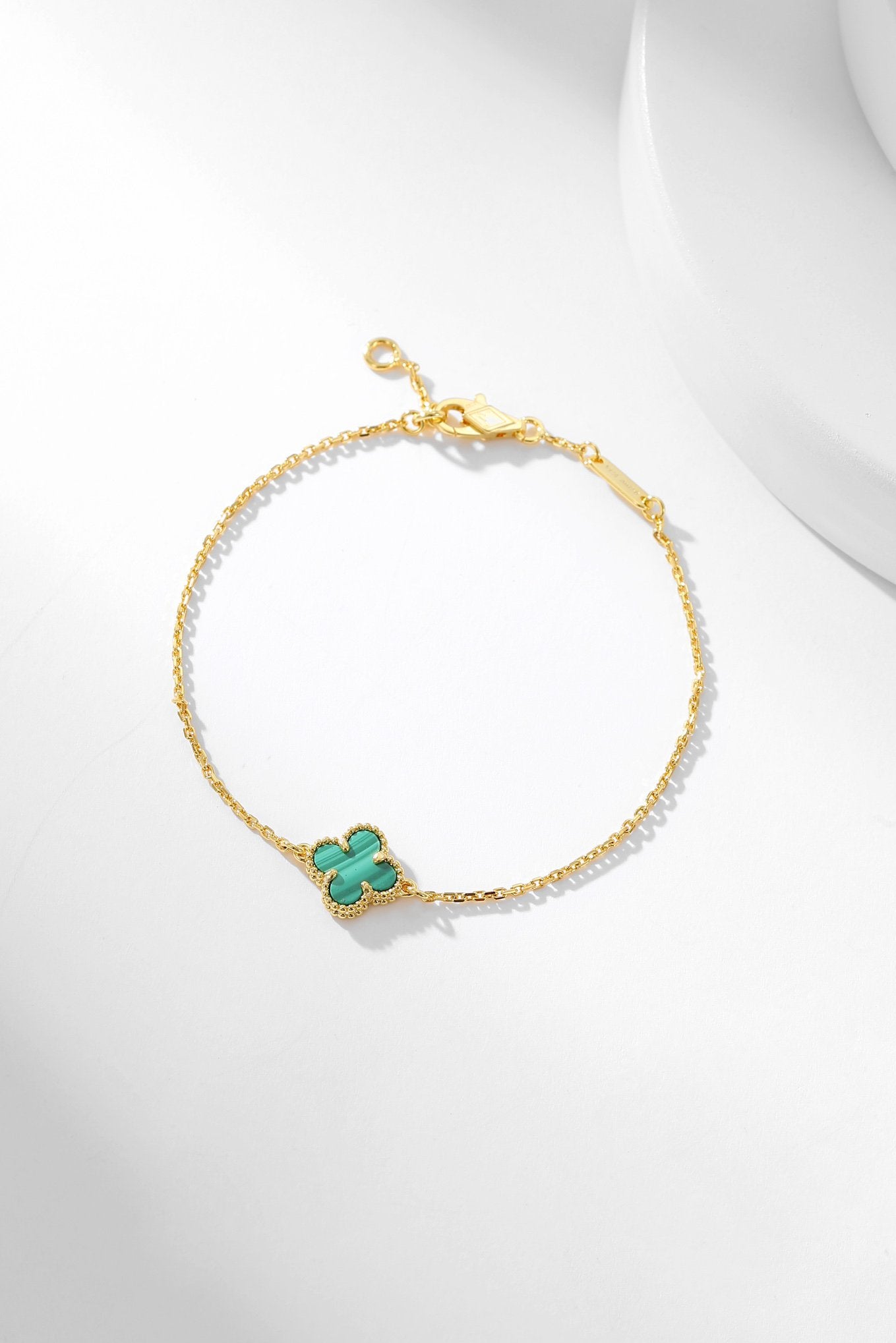 [Baslove]KLEEBLATT ARMBAND MALACHIT 1 MOTIV