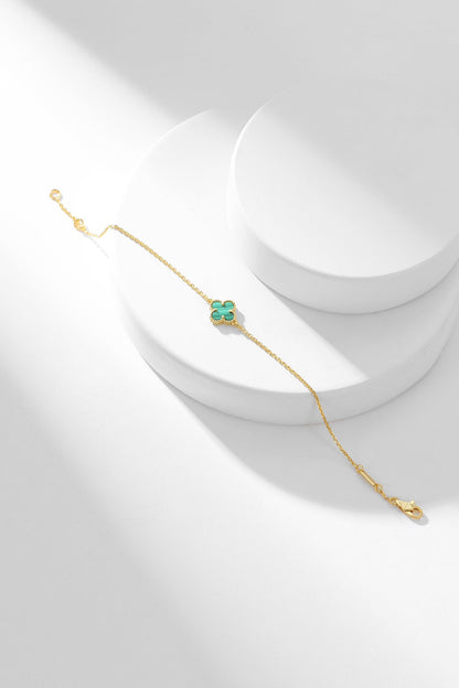 [Baslove]KLEEBLATT ARMBAND MALACHIT 1 MOTIV