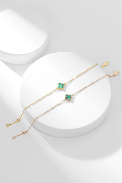 [Baslove]KLEEBLATT ARMBAND MALACHIT 1 MOTIV