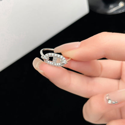 [Baslove]Runder kleiner silberner Diamantring