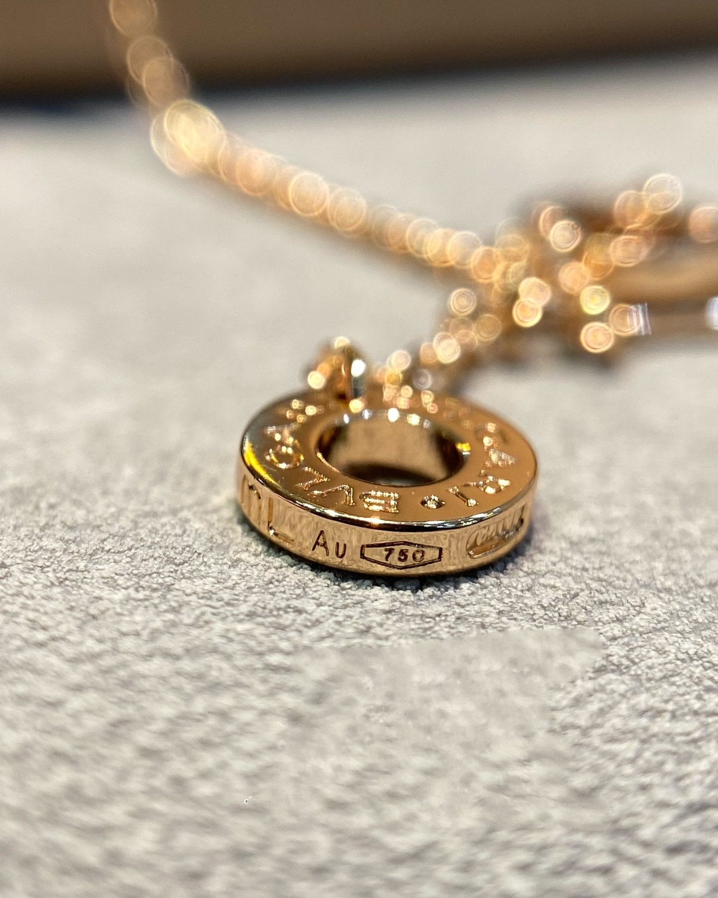 [Violet JW]DREAM MOP DIAMOND PAVED PINK GOLD NECKLACE