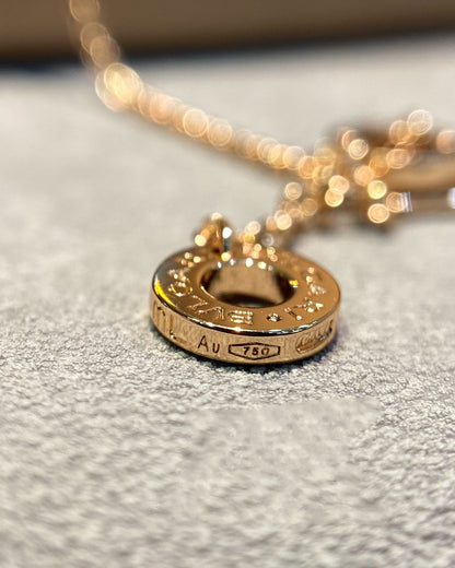 [Violet JW]DREAM MOP DIAMOND PAVED PINK GOLD NECKLACE