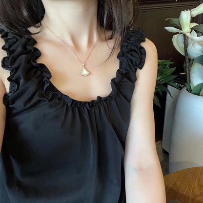 [Violet JW]DREAM MOP DIAMOND PAVED PINK GOLD NECKLACE