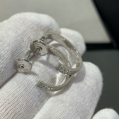 [Baslove]ラブダイヤモンドシルバーフープピアス