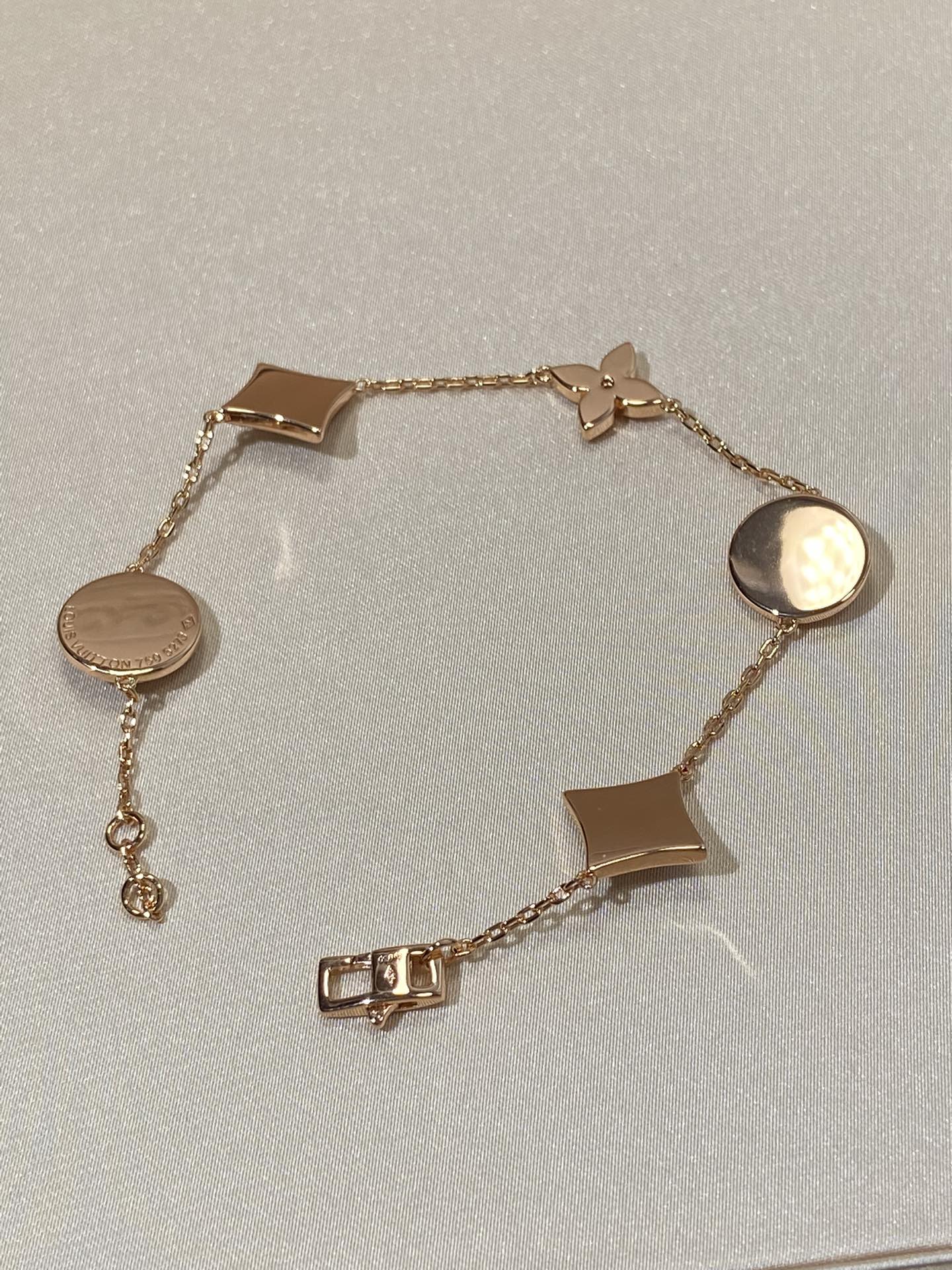 [Baslove]Armband mit Stern und Sonne, 5 Motiven, Perlmutt, Roségold