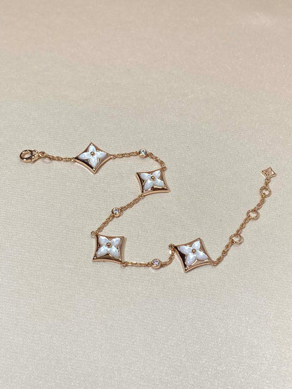 [Baslove]Armband mit Sternmotiv und Diamanten in Roségold