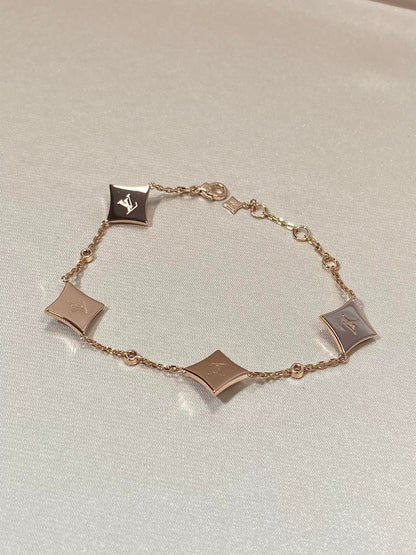 [Baslove]Armband mit Sternmotiv und Diamanten in Roségold