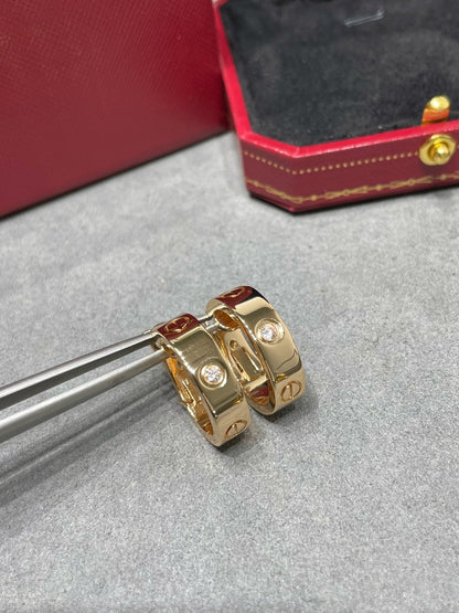 [Baslove] LIEBE 5,5 MM 1 DIAMANT OHRRINGE