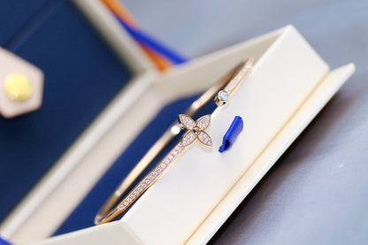 [Baslove]LV IDYLLE OFFENES ARMBAND AUS ROSGOLD MIT DIAMANTEN