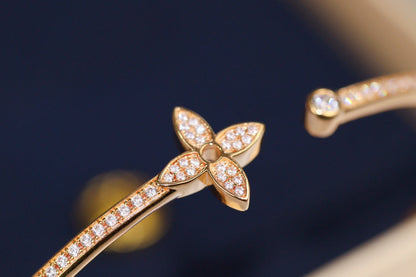[Baslove]LV IDYLLE OFFENES ARMBAND AUS ROSGOLD MIT DIAMANTEN