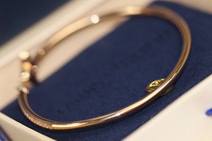 [Baslove]LV IDYLLE OFFENES ARMBAND AUS ROSGOLD MIT DIAMANTEN