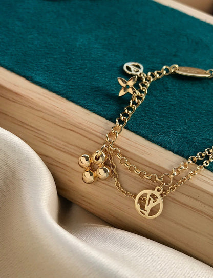 [Baslove]LV BLÜHENDES ROSAGOLD-MOP-ARMBAND