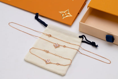 [Baslove]LV STAR PINK MOP 1 DIAMANT ROSGOLD HALSKETTE