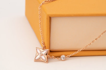 [Baslove]LV STAR PINK MOP 1 DIAMANT ROSGOLD HALSKETTE