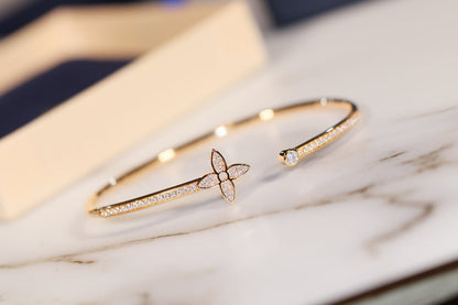 [Baslove]LV IDYLLE GOLD OFFENES ARMBAND MIT DIAMANTEN