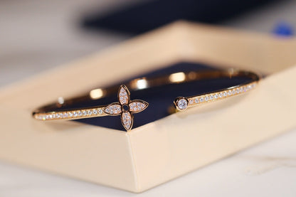 [Baslove]LV IDYLLE GOLD OFFENES ARMBAND MIT DIAMANTEN