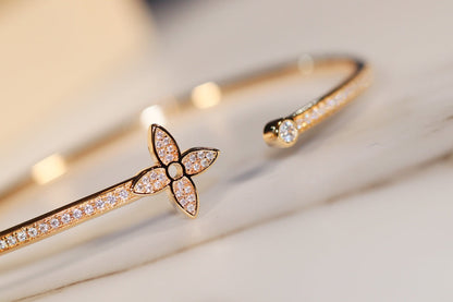 [Baslove]LV IDYLLE GOLD OFFENES ARMBAND MIT DIAMANTEN