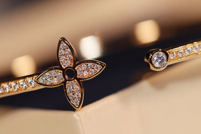 [Baslove]LV IDYLLE GOLD OFFENES ARMBAND MIT DIAMANTEN