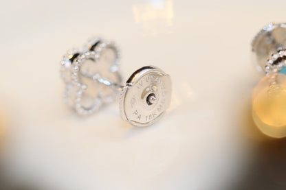 [Violet JW]CLOVER MINI TURQUOISE SILVER STUD EARRINGS