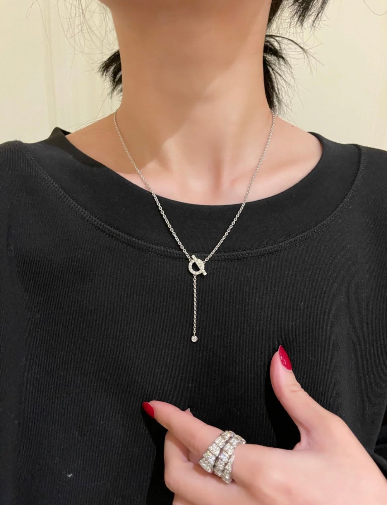 [Baslove]FINESSE SILBER DIAMANT HALSKETTE